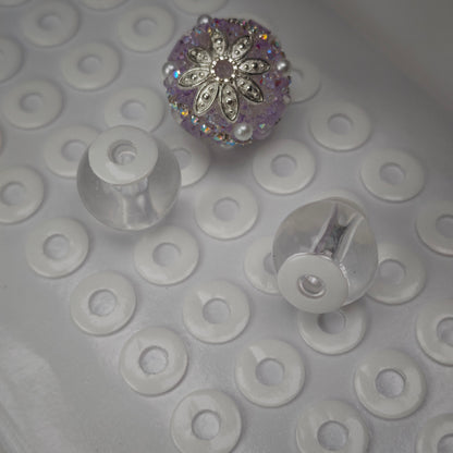 [KM6969]- 10mm Round, With Middle Hole:4mm, 50 Pieces/Sheet, 1cm Round Double Sided Tapes, Pre-Cut Circular Ring Circles Nano Sticker Tapes