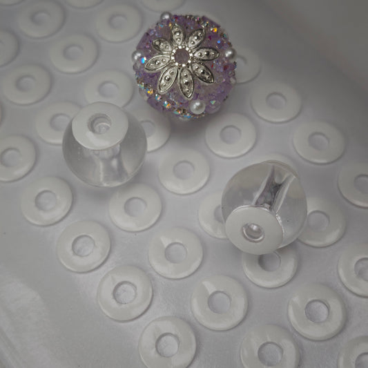 [KM6969]- 10mm Round, With Middle Hole:4mm, 100 Pieces/Sheet, Round Double Sided Tapes, Pre-Cut Circular Ring Sticker Tapes