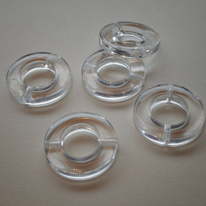 [KM6985]- 27mm Clear Flat Round Rings Based Beads, Inner Ring:15mm, Thickness:5.3mm