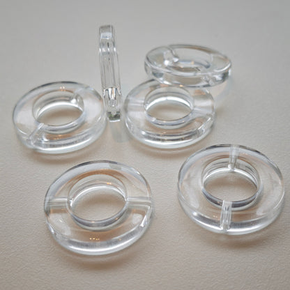 [KM6985]- 27mm Clear Flat Round Rings Based Beads, Inner Ring:15mm, Thickness:5.3mm