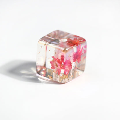 FS2120-14MM Square Dried Flower Resin Beads Mixed Color