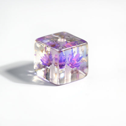 FS2120-14MM Square Dried Flower Resin Beads Mixed Color