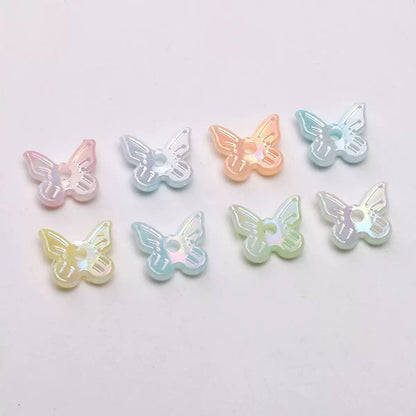 FS6471- Approximately 10×11mm Pearl Looking Butterfly With Hole Acrylic Beads (約10×11mmの真珠のような蝶の穴付きアクリルビーズ)