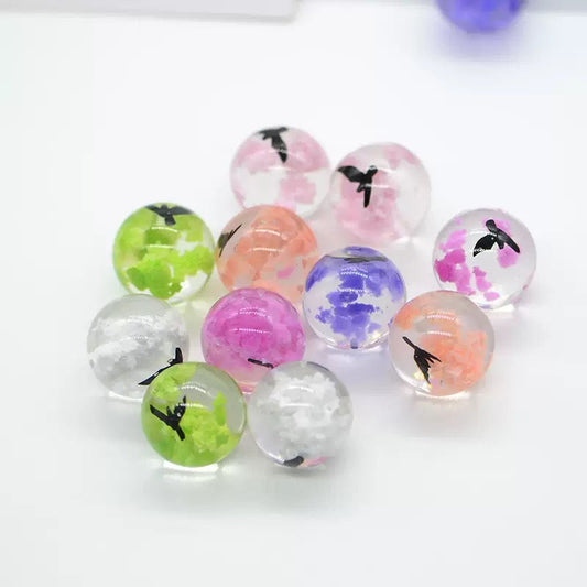 FS2404-20MM Glowing Cloud Resin Beads With Bird Inside (Not UV) Fit For Beadable Pens