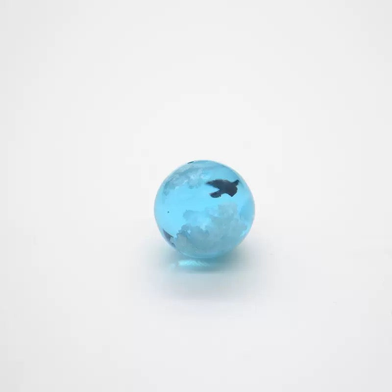 FS2404-20MM Glowing Cloud Resin Beads With Bird Inside (Not UV) Fit For Beadable Pens