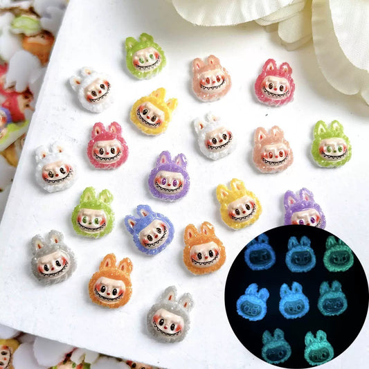 FS6460-Approximately 10mm Labubu Head Resin Nail Charms (約10mm ラブブヘッド レジンネイルチャーム)