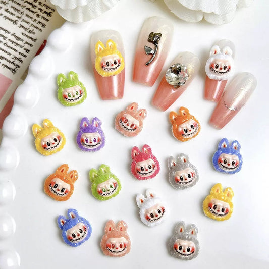 FS6460-Approximately 10mm Labubu Head Resin Nail Charms (約10mm ラブブヘッド レジンネイルチャーム)