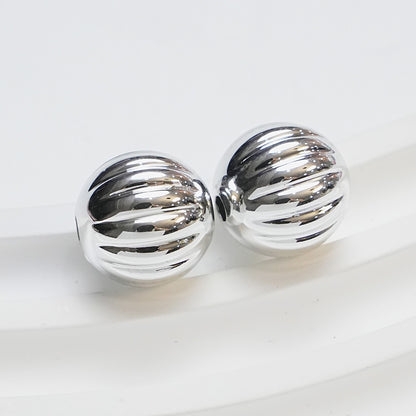 FS4217-16mm Electroplated Metalic Looking Pumpkin Beads