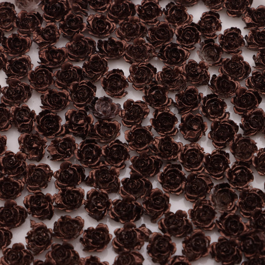FS3968- 8mm Glowing Coffee Flower Charms, Coffee-Colored Glowing Small Flowers
