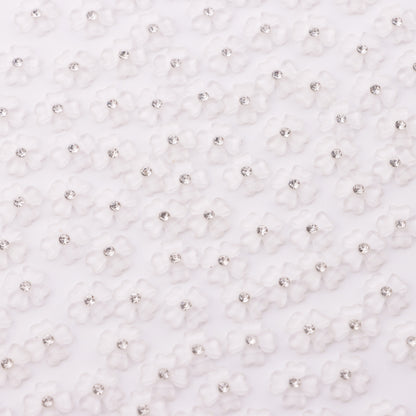 FS5711- 8.3mm Four-Petal Heart Flower Charms With Diamonds