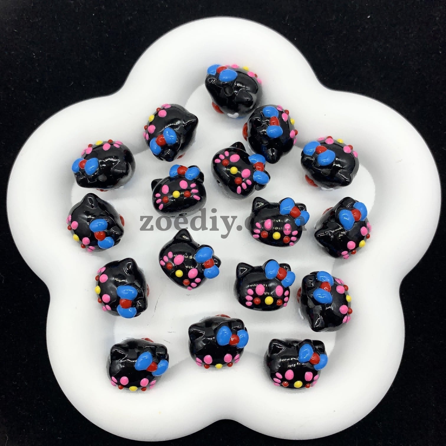 FS035- 4Mixed Color HK Head Hand Painting Acrylic Beads Fit For Beadable Pens