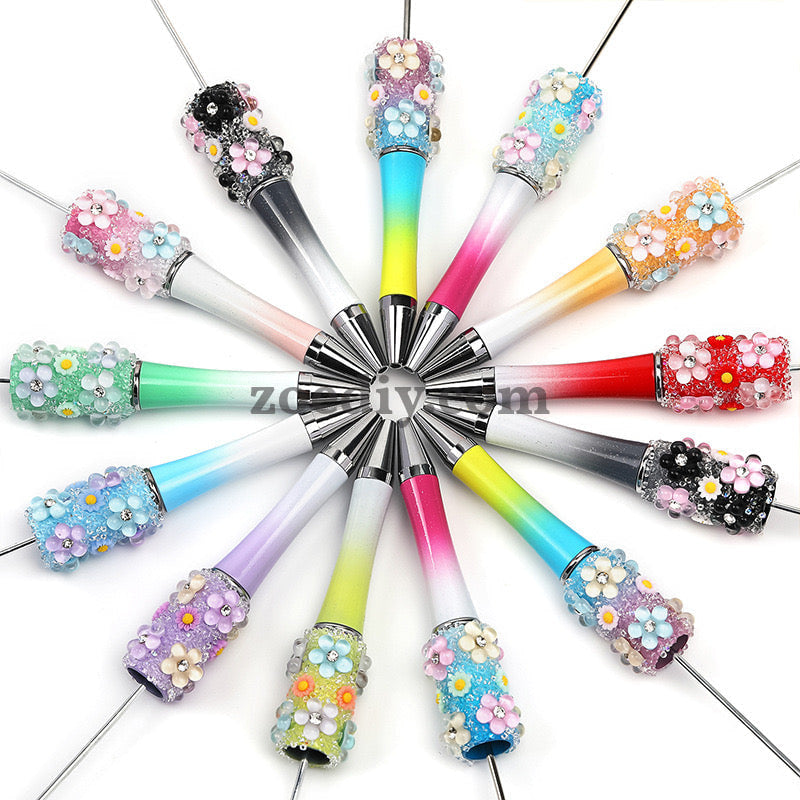 Mixed Color Flower Sugar Sparkling Beadable Pens