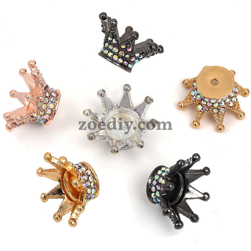 FS0908- 25MM Mixed Color Stereoscopic Diamond Crown Alloy Spacer