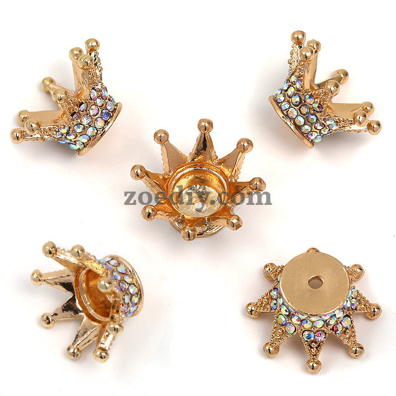 FS0908- 25MM Mixed Color Stereoscopic Diamond Crown Alloy Spacer