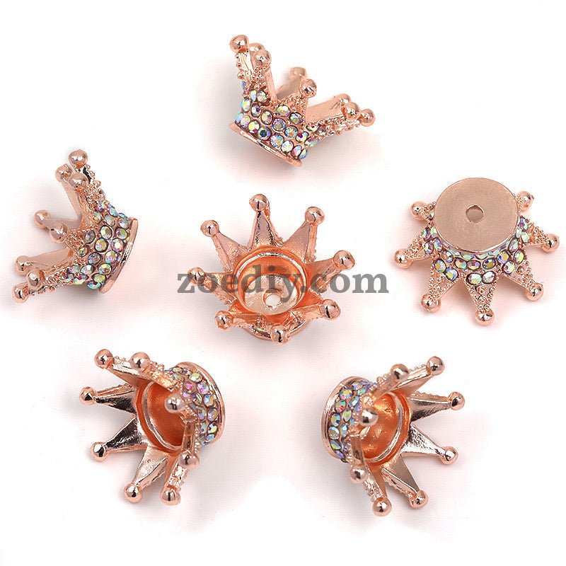 FS0908- 25MM Mixed Color Stereoscopic Diamond Crown Alloy Spacer