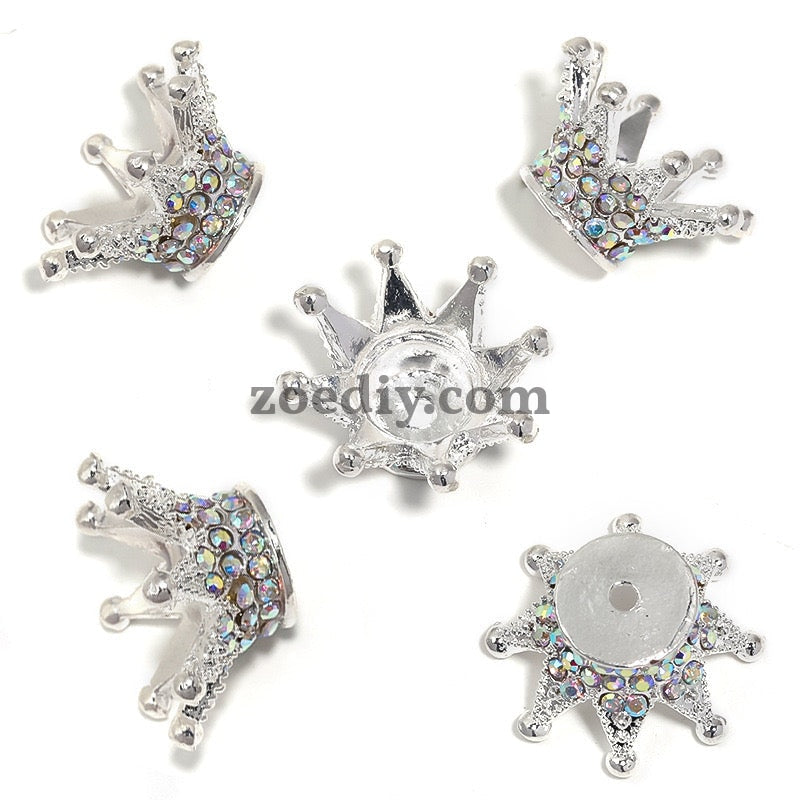 FS0908- 25MM Mixed Color Stereoscopic Diamond Crown Alloy Spacer