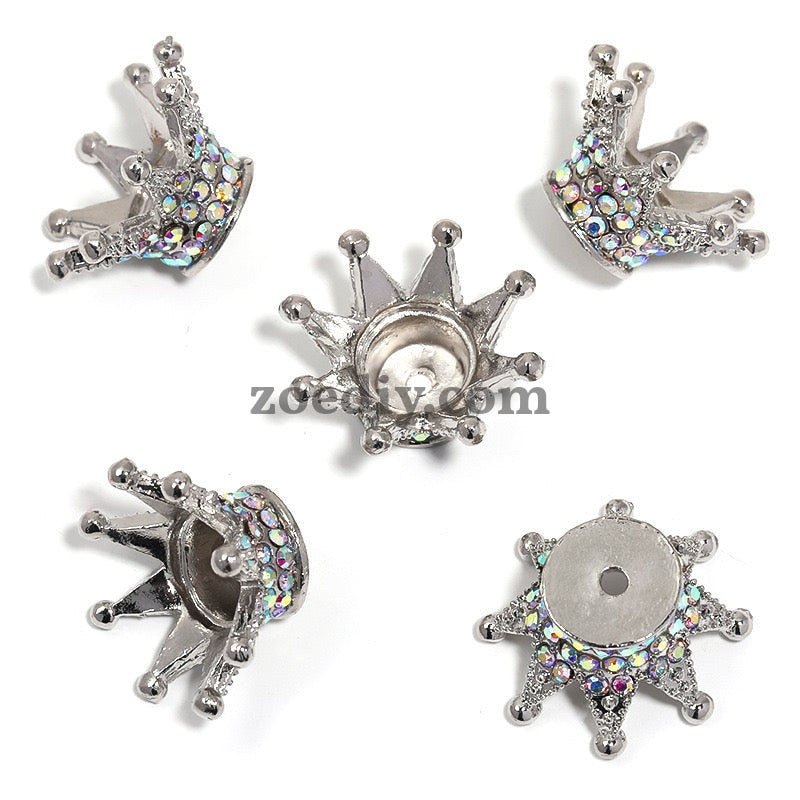 FS0908- 25MM Mixed Color Stereoscopic Diamond Crown Alloy Spacer