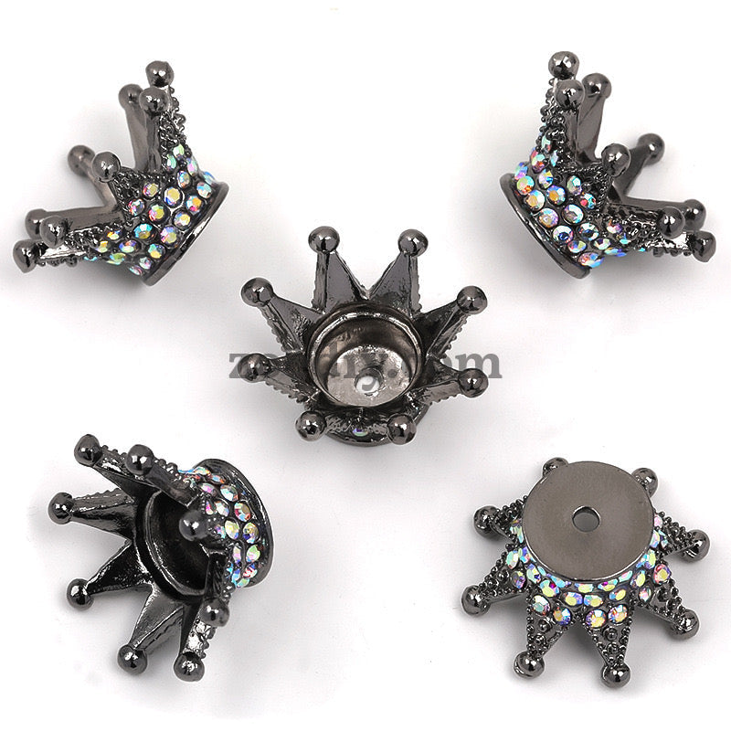 FS0908- 25MM Mixed Color Stereoscopic Diamond Crown Alloy Spacer