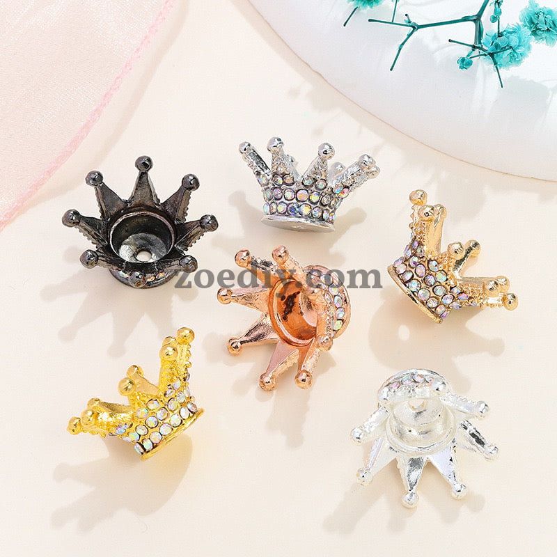 FS0908- 25MM Mixed Color Stereoscopic Diamond Crown Alloy Spacer