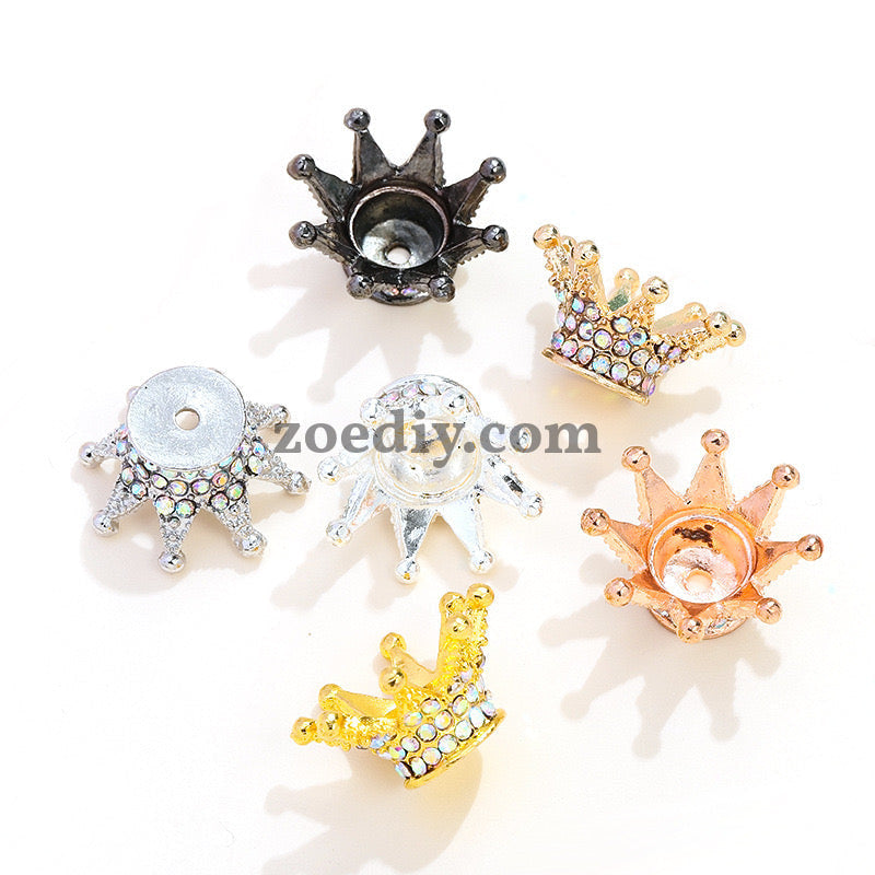 FS0908- 25MM Mixed Color Stereoscopic Diamond Crown Alloy Spacer