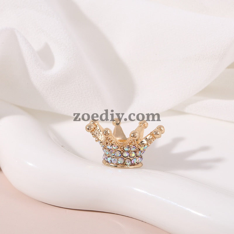 FS0908- 25MM Mixed Color Stereoscopic Diamond Crown Alloy Spacer