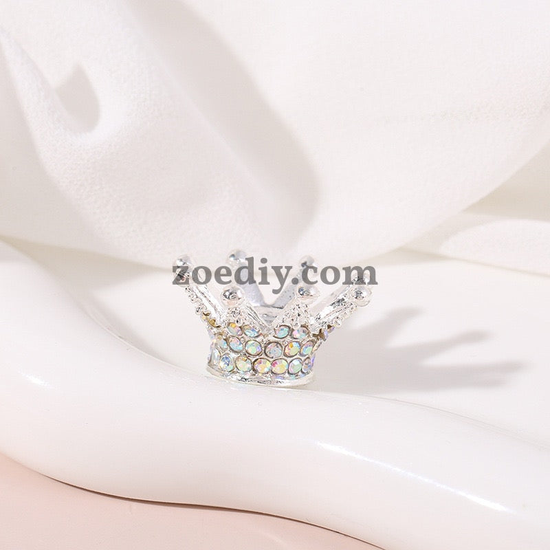 FS0908- 25MM Mixed Color Stereoscopic Diamond Crown Alloy Spacer