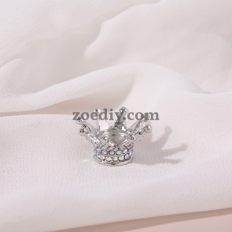 FS0908- 25MM Mixed Color Stereoscopic Diamond Crown Alloy Spacer