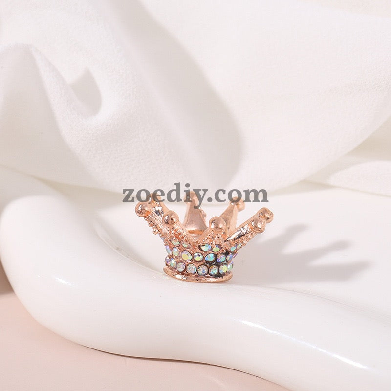 FS0908- 25MM Mixed Color Stereoscopic Diamond Crown Alloy Spacer