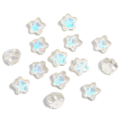 FS1536-12MM Mixed Color Mermaid Aurora Five-pointed Star Alloy Spacer