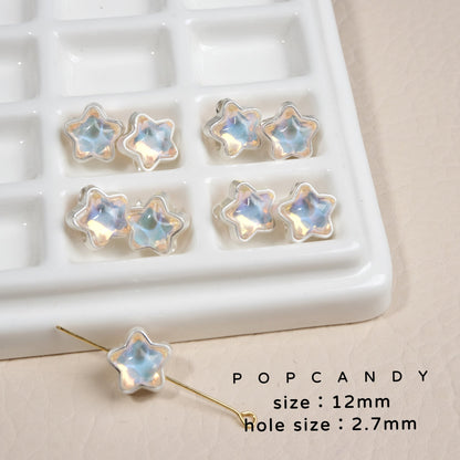 FS1536-12MM Mixed Color Mermaid Aurora Five-pointed Star Alloy Spacer