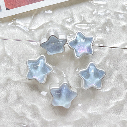 FS1536-12MM Mixed Color Mermaid Aurora Five-pointed Star Alloy Spacer