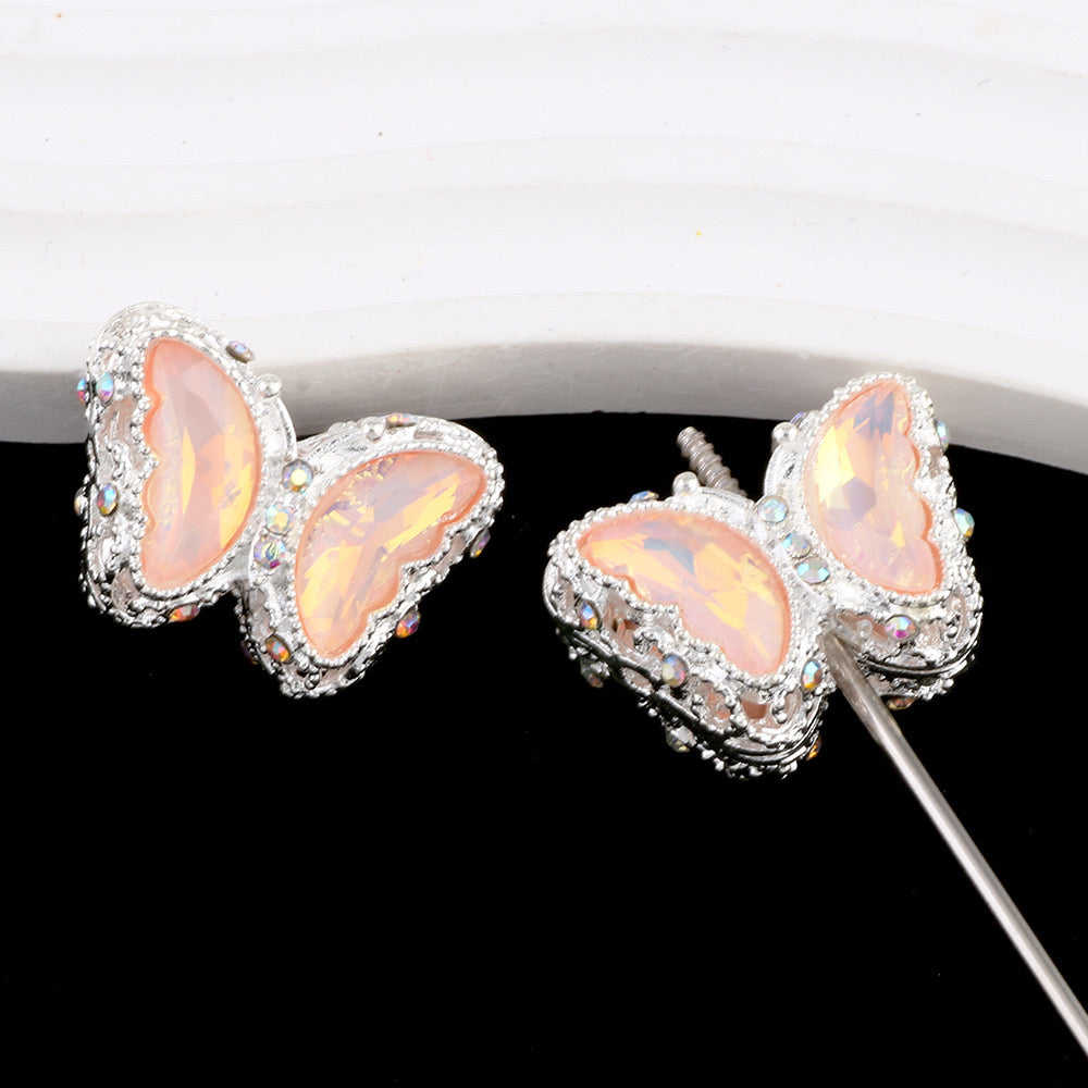 FS0359- 30MM Mixed Color UV Plating Diamond Alloy Butterfly Reads Fit For Beadable Pens
