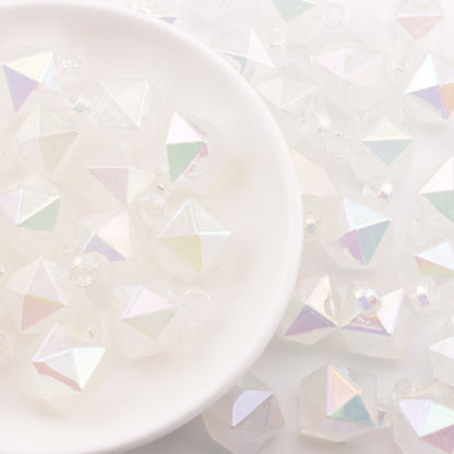 FS4105- 16mm Glowing Rhomb Beads Charms, Rhombus Fine Glittering Night-Light Car Hanging Pendant Beads