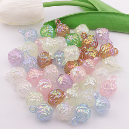 FS3621- UV Rose Beads Charms Double-Sided Rose Car Hanging Beads