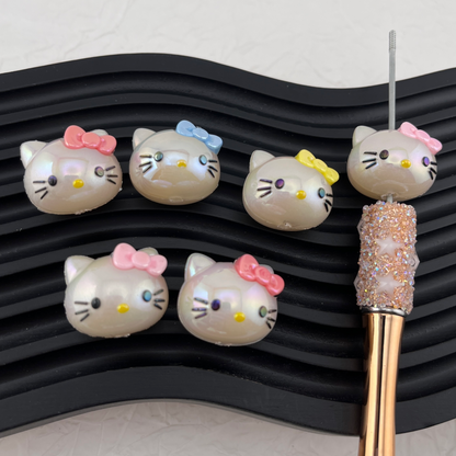 FS2822-HK Kitty Cat head PVC Beads  Fit For Beadable Pens