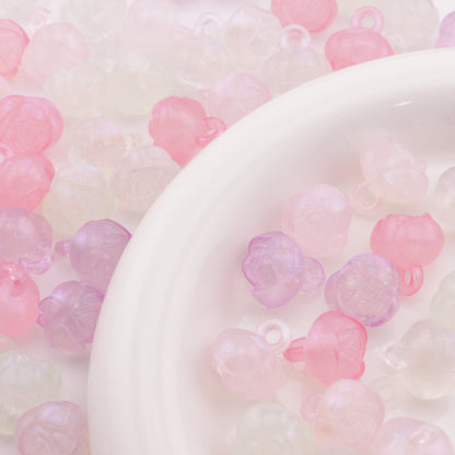 FS4106- 14mm Glowing Rose Beads Charms, Glowing And Sparkling Rose Car Hanging Pendant Beads