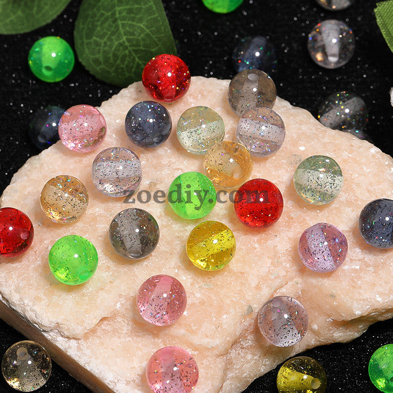 FS0362-16MM Mixed Color Baby's Breath Fine Glitter Resin Beads Fit For Beadable Pens