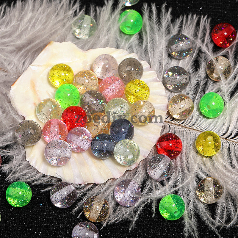 FS0362-16MM Mixed Color Baby's Breath Fine Glitter Resin Beads Fit For Beadable Pens