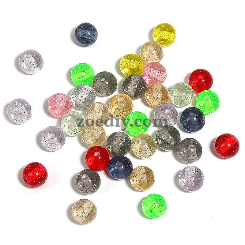 FS0362-16MM Mixed Color Baby's Breath Fine Glitter Resin Beads Fit For Beadable Pens