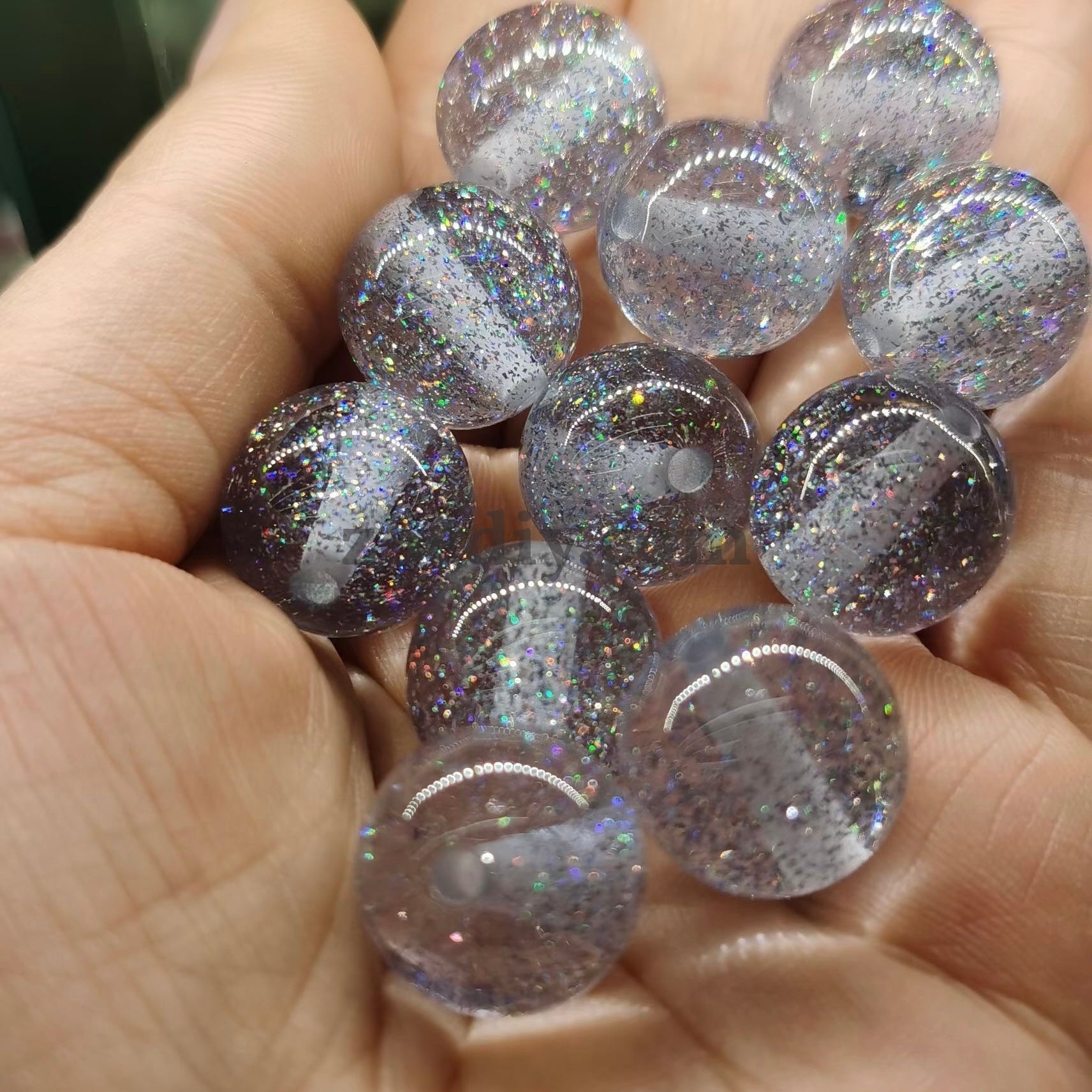 FS0362-16MM Mixed Color Baby's Breath Fine Glitter Resin Beads Fit For Beadable Pens