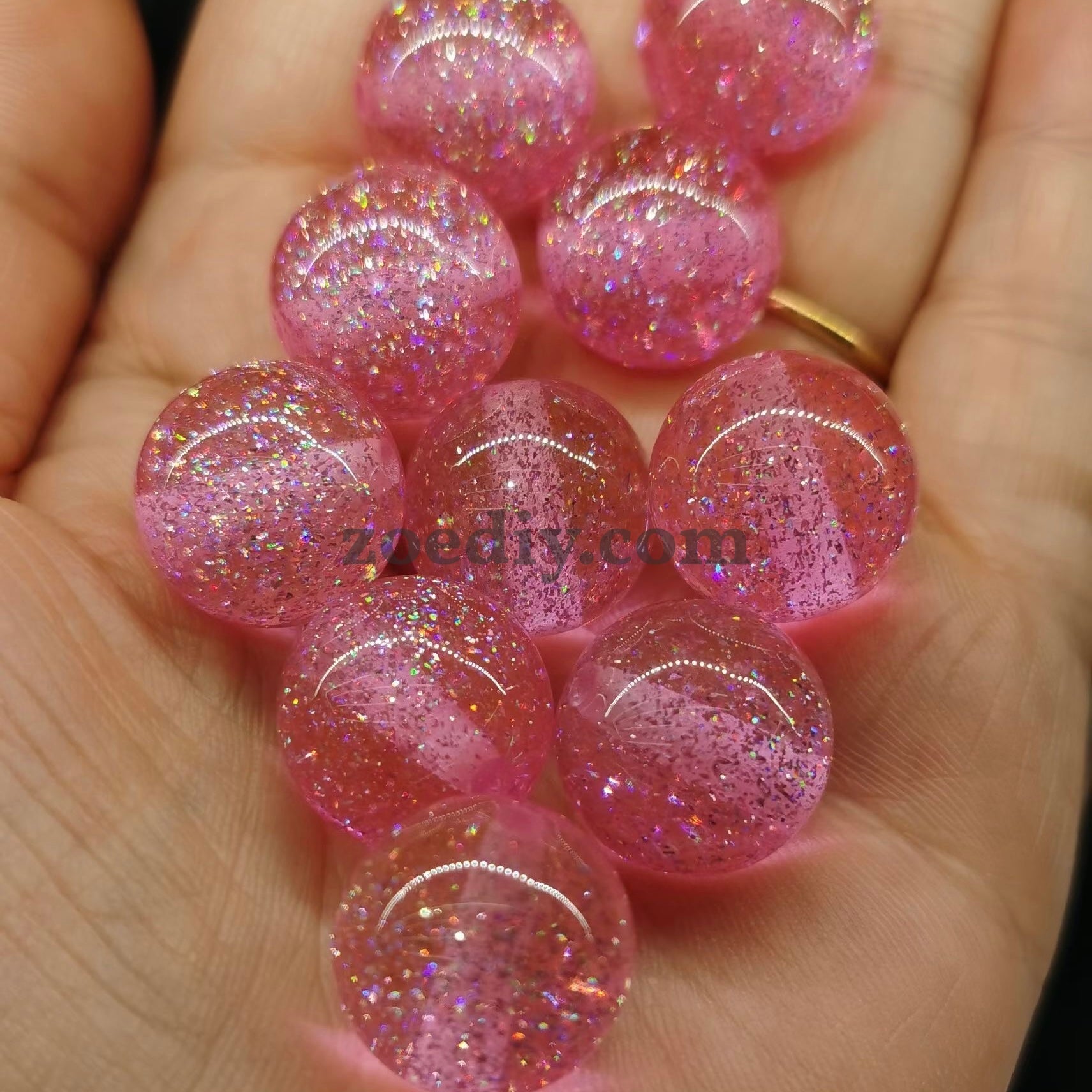 FS0362-16MM Mixed Color Baby's Breath Fine Glitter Resin Beads Fit For Beadable Pens