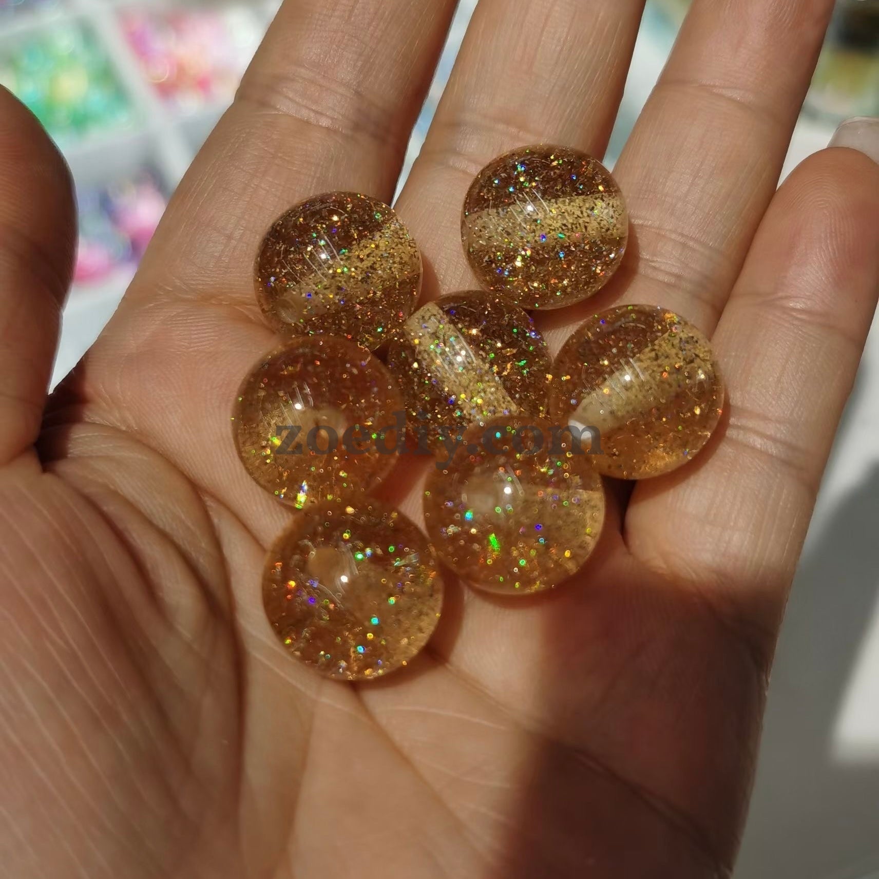 FS0362-16MM Mixed Color Baby's Breath Fine Glitter Resin Beads Fit For Beadable Pens