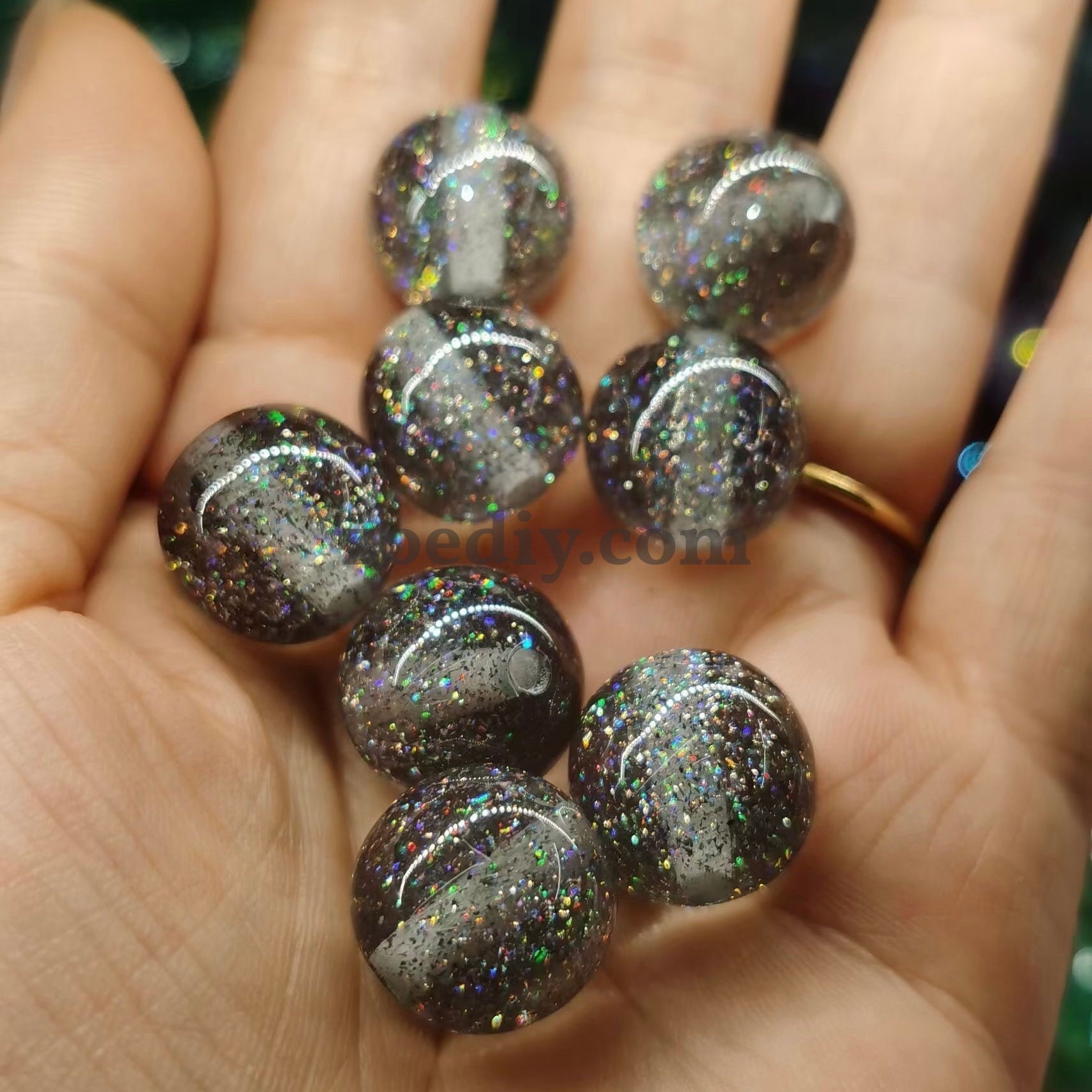 FS0362-16MM Mixed Color Baby's Breath Fine Glitter Resin Beads Fit For Beadable Pens