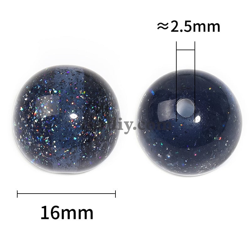 FS0362-16MM Mixed Color Baby's Breath Fine Glitter Resin Beads Fit For Beadable Pens