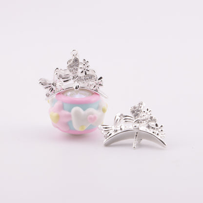 FS5883- Two Butterflies And Flower Pin