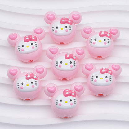 FS5034- HK Mickey Head Hand-Painted Beads