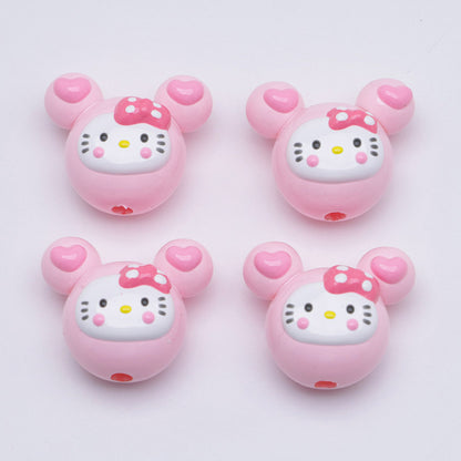 FS5034- HK Mickey Head Hand-Painted Beads