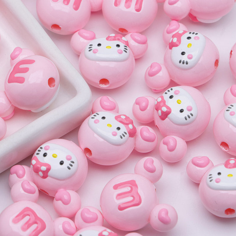 FS5034- HK Mickey Head Hand-Painted Beads