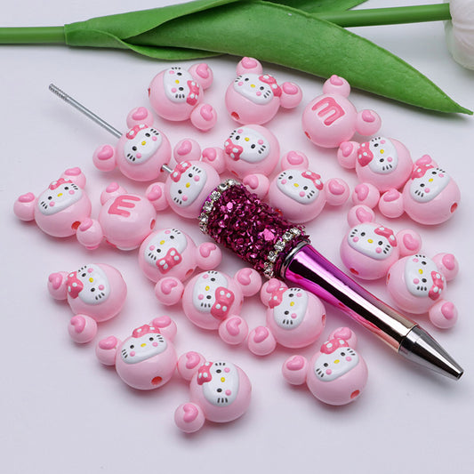 FS5034- HK Mickey Head Hand-Painted Beads