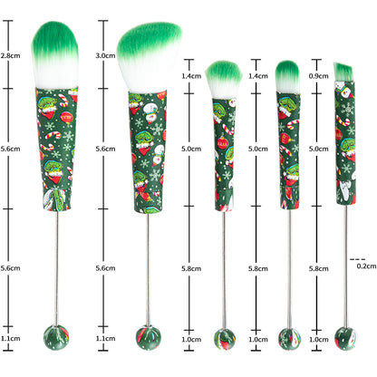 FS2816-Metal Beadable Halloween Printed Makeup Brushes£¨Five In A Set£©